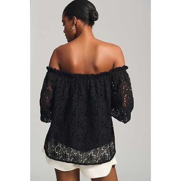 Maeve Off Shoulder Top Cutwork Eyelet Lace Whimsygoth Fairy - Picture 2 of 16